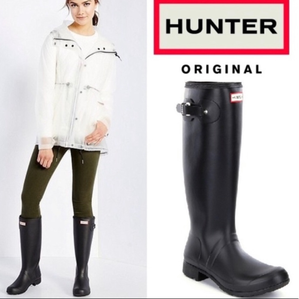 Hunter original tall rain boots (+ fleece socks!)